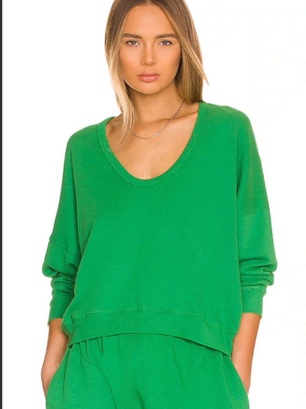 The Great U-neck teammate sweatshirt bright green